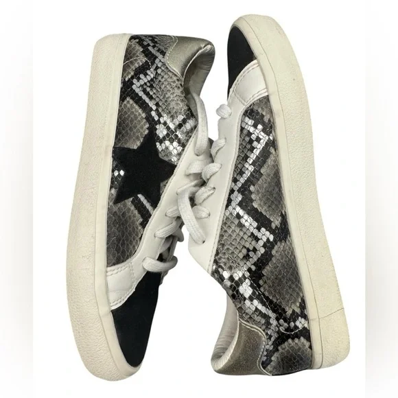 Vintage Havana Sonny Snake Skin Low Top Gold Black White Sneakers Size 6.5M - Picture 9 of 11